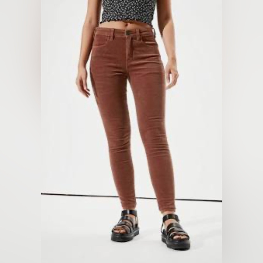 American Eagle Outfitters Corduroy Hi-Rise Super Stretch Jegging Brown Size 4